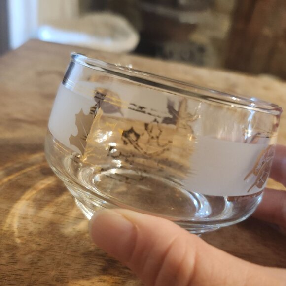 Vintage Libbey Golden Foliage Condiment Server 3 Bowl Metal Caddy MCM Party Set - Picture 5 of 11